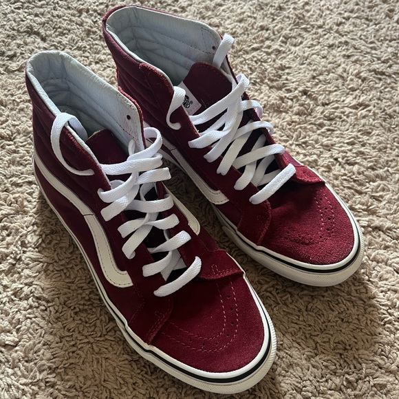 Vans Shoes - Vans Red Suede High-Top Sneakers
